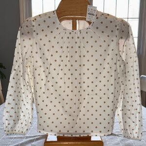 CREWCUTS-cream/tan Polka Dot lined girls top, NWT, size 14.
Fabulous~